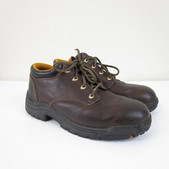 Timberland Pro Dark Brown Leather Titan Oxford Soft Toe Work Boots Shoes 8.5 main image 6